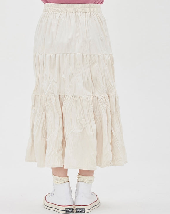 TARGETTO(ターゲット) WRINKLE VELVET FLARE SKIRT_Ivory