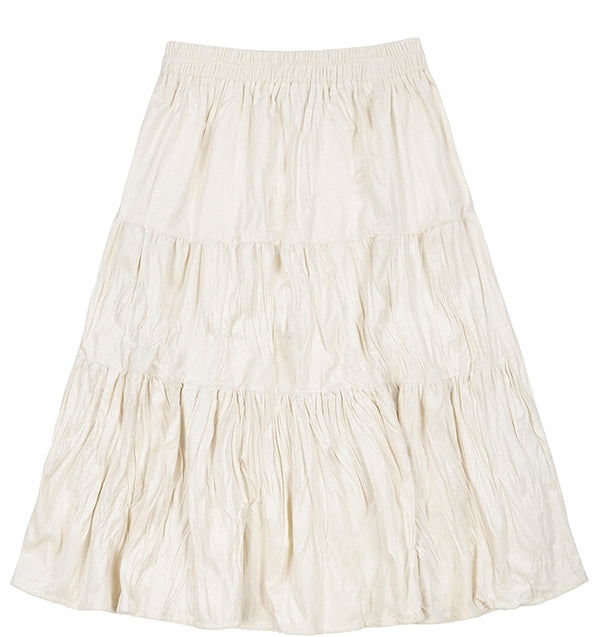 TARGETTO(ターゲット) WRINKLE VELVET FLARE SKIRT_Ivory