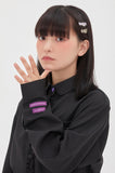 TARGETTO(ターゲット) FRONT FRILL LONG SHIRT_Black