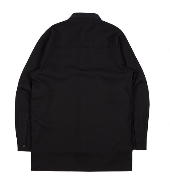 TARGETTO(ターゲット) FRONT FRILL LONG SHIRT_Black