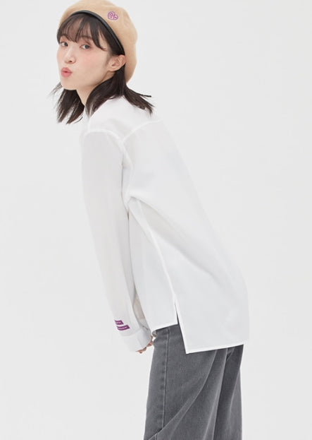 TARGETTO(ターゲット) FRONT FRILL LONG SHIRT_White