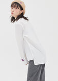 TARGETTO(ターゲット) FRONT FRILL LONG SHIRT_White