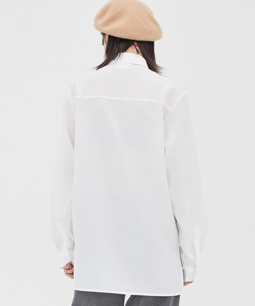 TARGETTO(ターゲット) FRONT FRILL LONG SHIRT_White