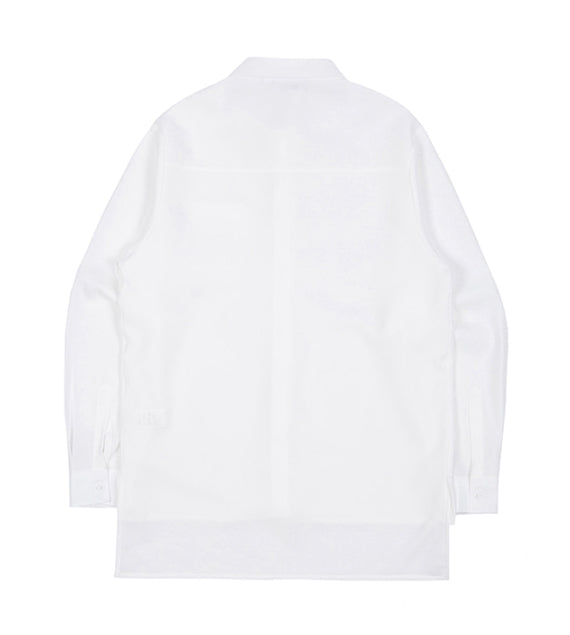 TARGETTO(ターゲット) FRONT FRILL LONG SHIRT_White