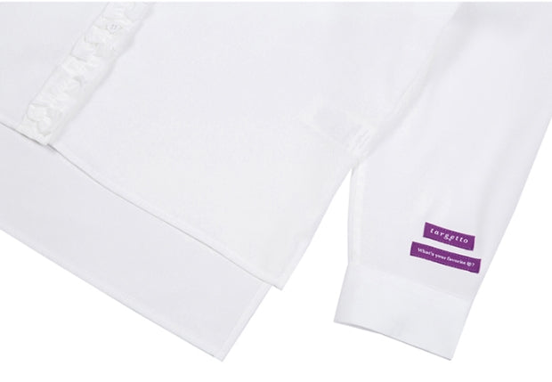 TARGETTO(ターゲット) FRONT FRILL LONG SHIRT_White