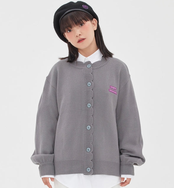 TARGETTO(ターゲット) BALLOON SCALLOP CARDIGAN_Dark Grey