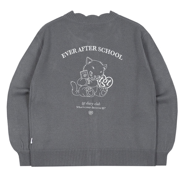 TARGETTO(ターゲット) BALLOON SCALLOP CARDIGAN_Dark Grey