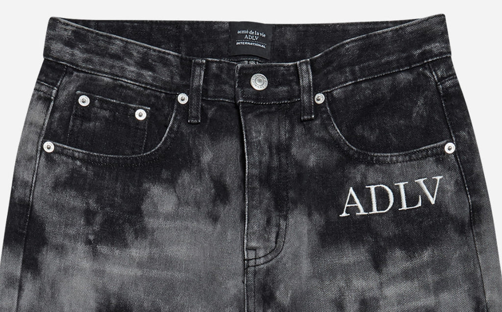 アクメドラビ(acme' de la vie) ADLV TIE-DYE DENIM PANTS FOR WOMEN BLACK