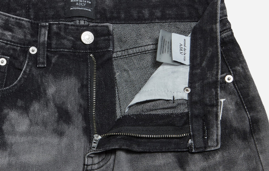 アクメドラビ(acme' de la vie) ADLV TIE-DYE DENIM PANTS FOR WOMEN BLACK