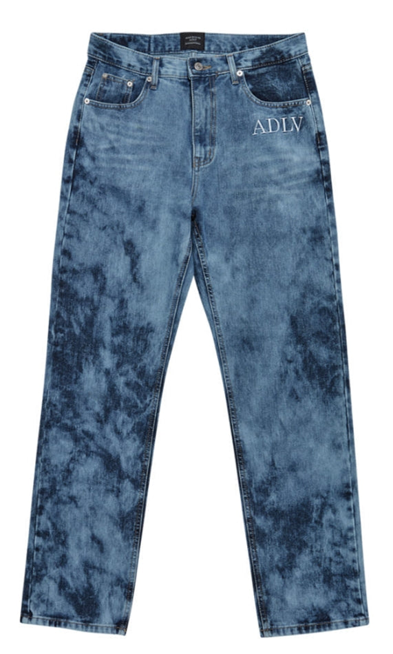 アクメドラビ(acme' de la vie) ADLV TIE-DYE DENIM PANTS FOR WOMEN BLUE