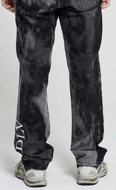 アクメドラビ(acme' de la vie) ADLV TIE-DYE DENIM PANTS FOR MEN BLACK