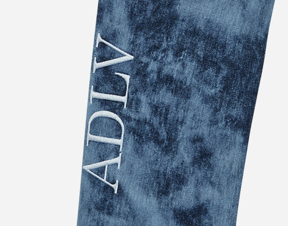 アクメドラビ(acme' de la vie) ADLV TIE-DYE DENIM PANTS FOR MEN BLUE