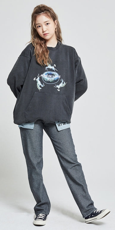 アクメドラビ(acme' de la vie) ADLV REVERSED DENIM PANTS FOR WOMEN BLACK