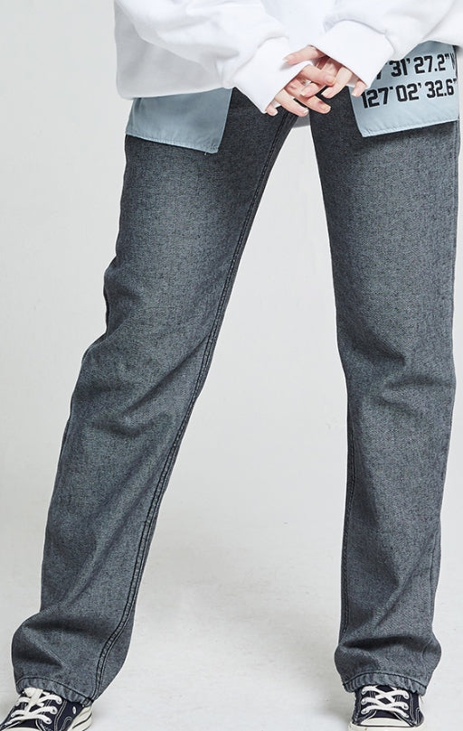 アクメドラビ(acme' de la vie) ADLV REVERSED DENIM PANTS FOR WOMEN BLACK