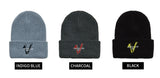 アクメドラビ(acme' de la vie) ADLV V SYMBOL LOGO BEANIE CHARCOAL