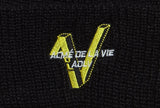 アクメドラビ(acme' de la vie) ADLV V SYMBOL LOGO BEANIE BLACK