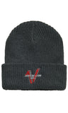 アクメドラビ(acme' de la vie) ADLV V SYMBOL LOGO BEANIE CHARCOAL