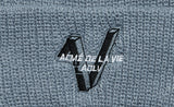 アクメドラビ(acme' de la vie) ADLV V SYMBOL LOGO BEANIE INDIGO BLUE