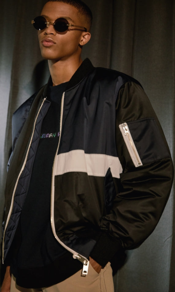 ORDINARY PEOPLE(オーディナリーピープル)  ORDINARY REVERSIBLE COLOR BLOCK NAVY MA1