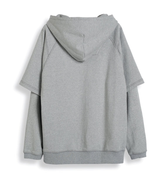 ORDINARY PEOPLE(オーディナリーピープル)   DOUBLE LAYERED GREY HOODIE