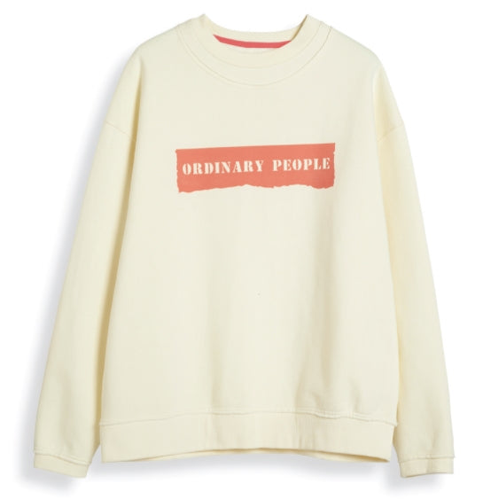 ORDINARY PEOPLE(オーディナリーピープル) DOUBLE NECK POINT CREAM SWEATSHIRTS