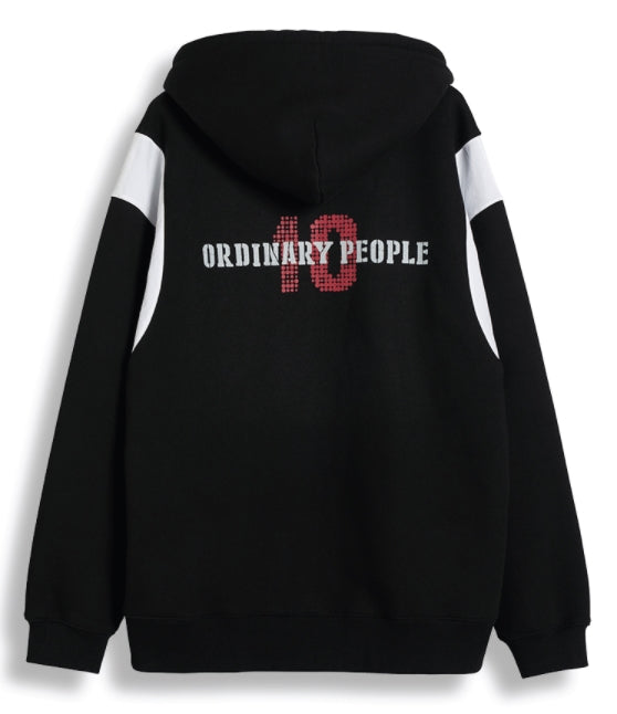 ORDINARY PEOPLE(オーディナリーピープル) WHITE WING POINT BLACK ZIP-UP