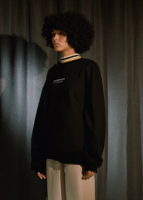 ORDINARY PEOPLE(オーディナリーピープル) CUTTING DETAIL BLACK SWEATSHIRTS