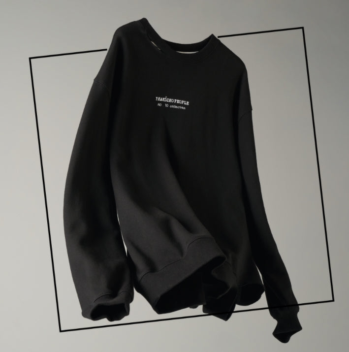 ORDINARY PEOPLE(オーディナリーピープル) CUTTING DETAIL BLACK SWEATSHIRTS
