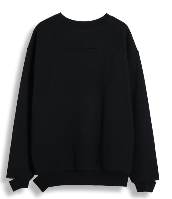 ORDINARY PEOPLE(オーディナリーピープル) CUTTING DETAIL BLACK SWEATSHIRTS