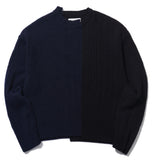 ORDINARY PEOPLE(オーディナリーピープル) COLOR-TEXURE MIXED NAVY&BLACK SWEATER