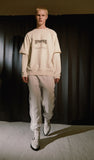 ORDINARY PEOPLE(オーディナリーピープル) DESTROYED SIDE BAND POINT WHITE SWEATPANTS