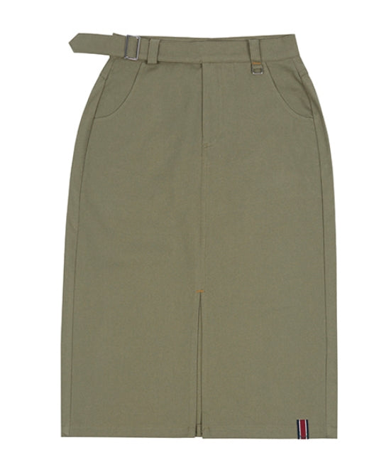 ロマンティッククラウン(ROMANTIC CROWN)     FRONT PLACKET SKIRT_KHAKI