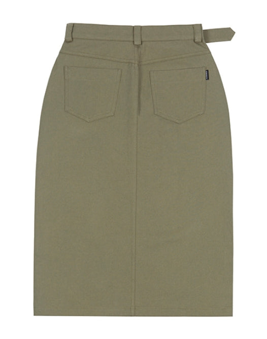 ロマンティッククラウン(ROMANTIC CROWN)     FRONT PLACKET SKIRT_KHAKI