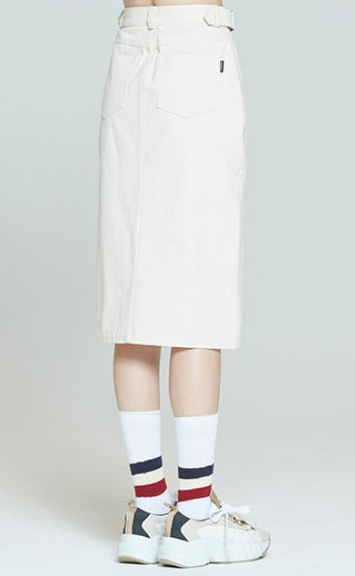 ロマンティッククラウン(ROMANTIC CROWN)    FRONT PLACKET SKIRT_OATMEAL