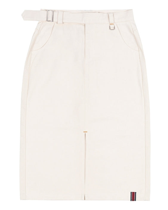 ロマンティッククラウン(ROMANTIC CROWN)    FRONT PLACKET SKIRT_OATMEAL