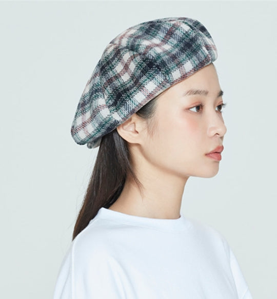 ロマンティッククラウン(ROMANTIC CROWN)  CLASSIC CHECK NEWS BOY CAP_OATMEAL