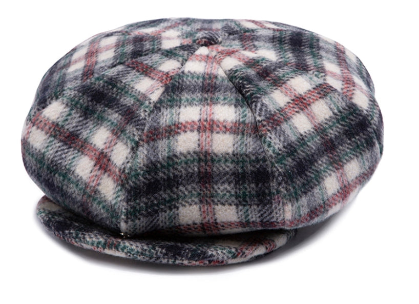ロマンティッククラウン(ROMANTIC CROWN)  CLASSIC CHECK NEWS BOY CAP_OATMEAL