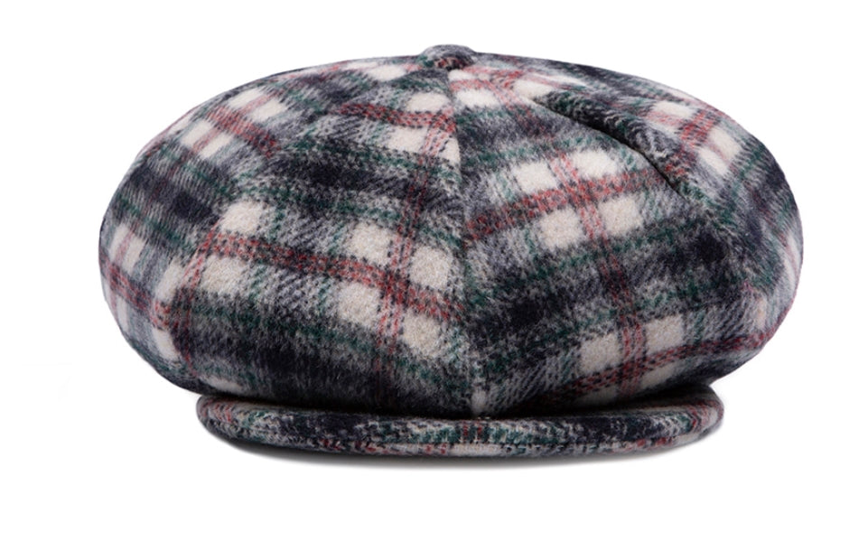 ロマンティッククラウン(ROMANTIC CROWN)  CLASSIC CHECK NEWS BOY CAP_OATMEAL