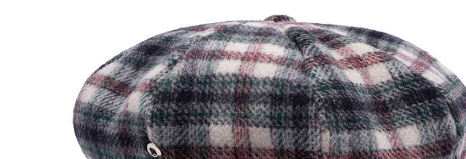 ロマンティッククラウン(ROMANTIC CROWN)  CLASSIC CHECK NEWS BOY CAP_OATMEAL