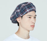 ロマンティッククラウン(ROMANTIC CROWN)  CLASSIC CHECK NEWS BOY CAP_NAVY