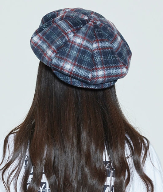 ロマンティッククラウン(ROMANTIC CROWN)  CLASSIC CHECK NEWS BOY CAP_NAVY