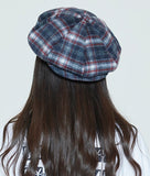 ロマンティッククラウン(ROMANTIC CROWN)  CLASSIC CHECK NEWS BOY CAP_NAVY