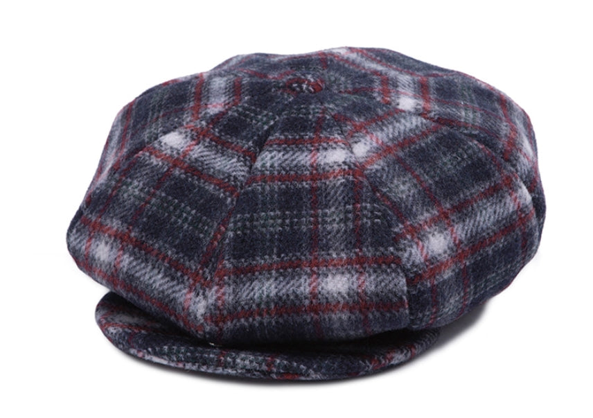 ロマンティッククラウン(ROMANTIC CROWN)  CLASSIC CHECK NEWS BOY CAP_NAVY