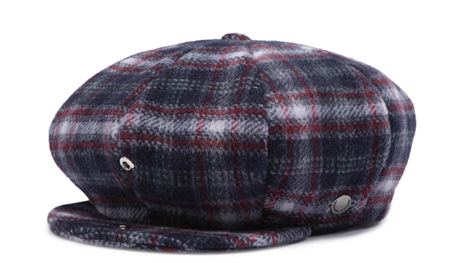 ロマンティッククラウン(ROMANTIC CROWN)  CLASSIC CHECK NEWS BOY CAP_NAVY