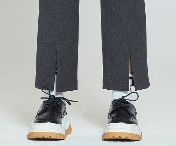 ロマンティッククラウン(ROMANTIC CROWN) PLACKET EASY SLACKS_CHARCOAL
