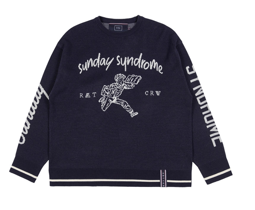 ロマンティッククラウン(ROMANTIC CROWN) SUNDAY NEWS BOY KNITWEAR_NAVY