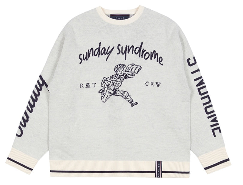 ロマンティッククラウン(ROMANTIC CROWN) SUNDAY NEWS BOY KNITWEAR_OATMEAL