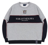 ロマンティッククラウン(ROMANTIC CROWN) PADDLING LOGO PIPING SWEATSHIRT_GREY