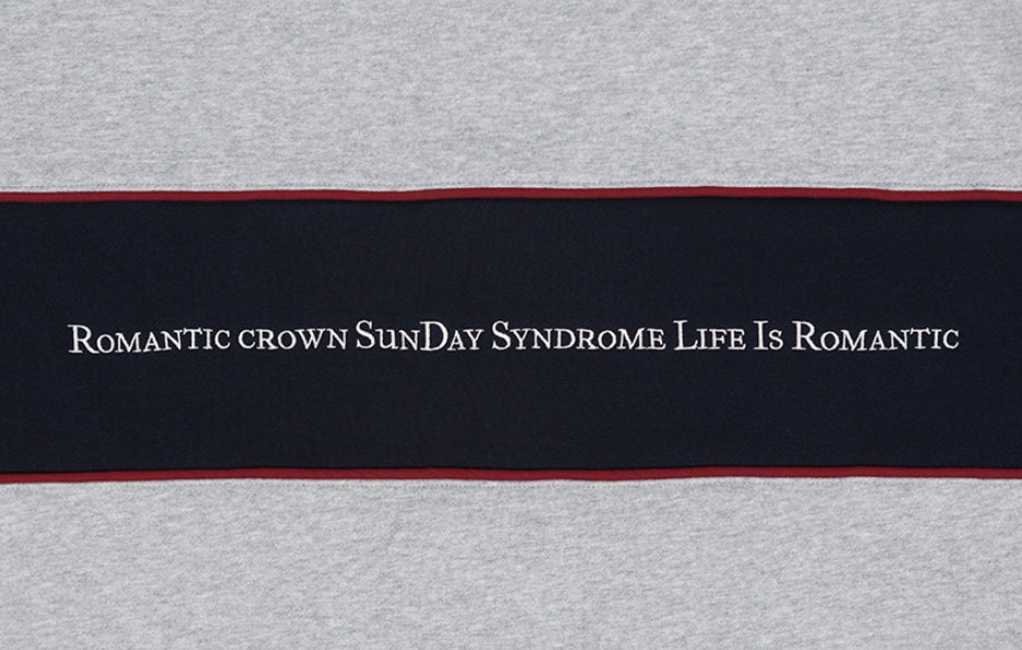 ロマンティッククラウン(ROMANTIC CROWN) PADDLING LOGO PIPING SWEATSHIRT_GREY