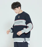 ロマンティッククラウン(ROMANTIC CROWN) PADDLING LOGO PIPING SWEATSHIRT_NAVY